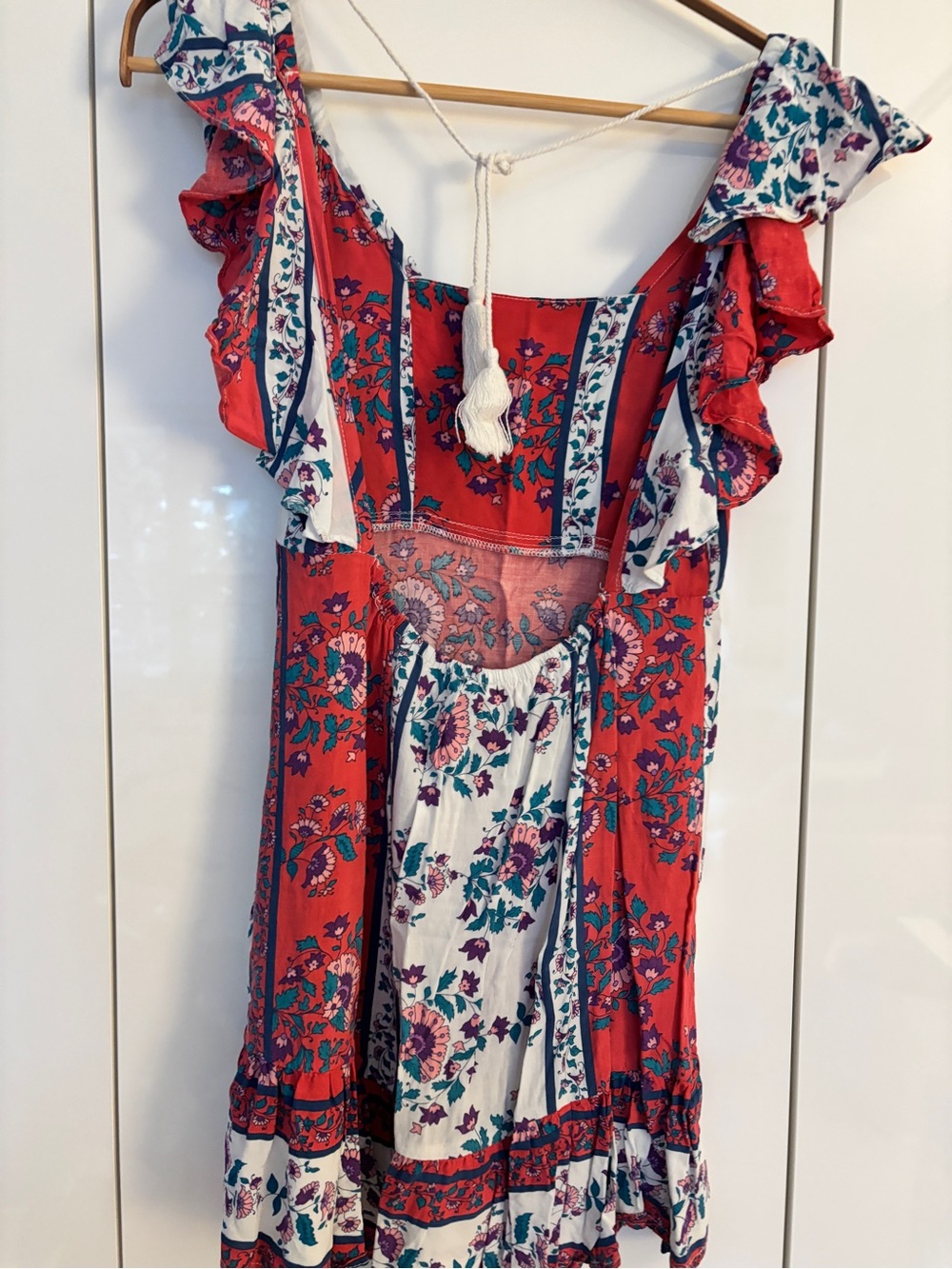 Red Floral Ruffle Sundress - Picture 2 of 6